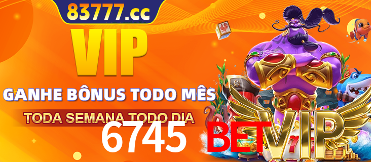Banner promocional do 6745 BET oferecendo 100% de recompensas adicionais contínuas para quem fizer o login diário (Daily sign-in), com um mascote de coelho.