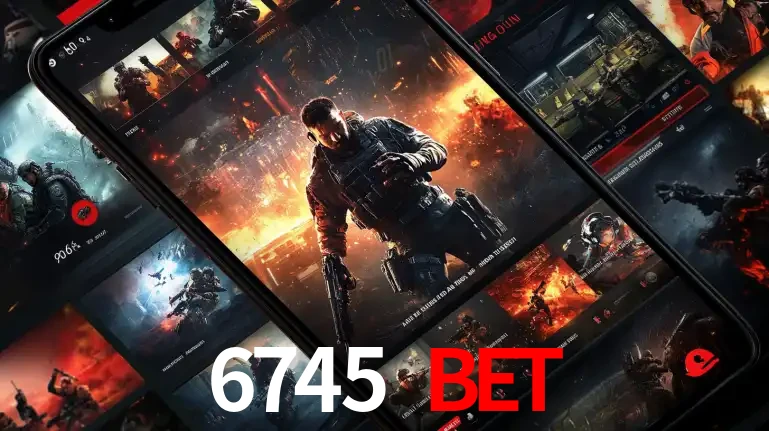 Tela de um celular exibindo uma galeria de jogos de tiro com temática militar, mostrando a variedade de e-sports disponíveis para apostas na plataforma de entretenimento 6745 BET.