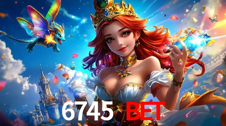 A princesa de um reino de fantasia mágico, com seu pequeno dragão, apresentando um mundo de prêmios encantados nos jogos de caça-níqueis do cassino 6745 BET.